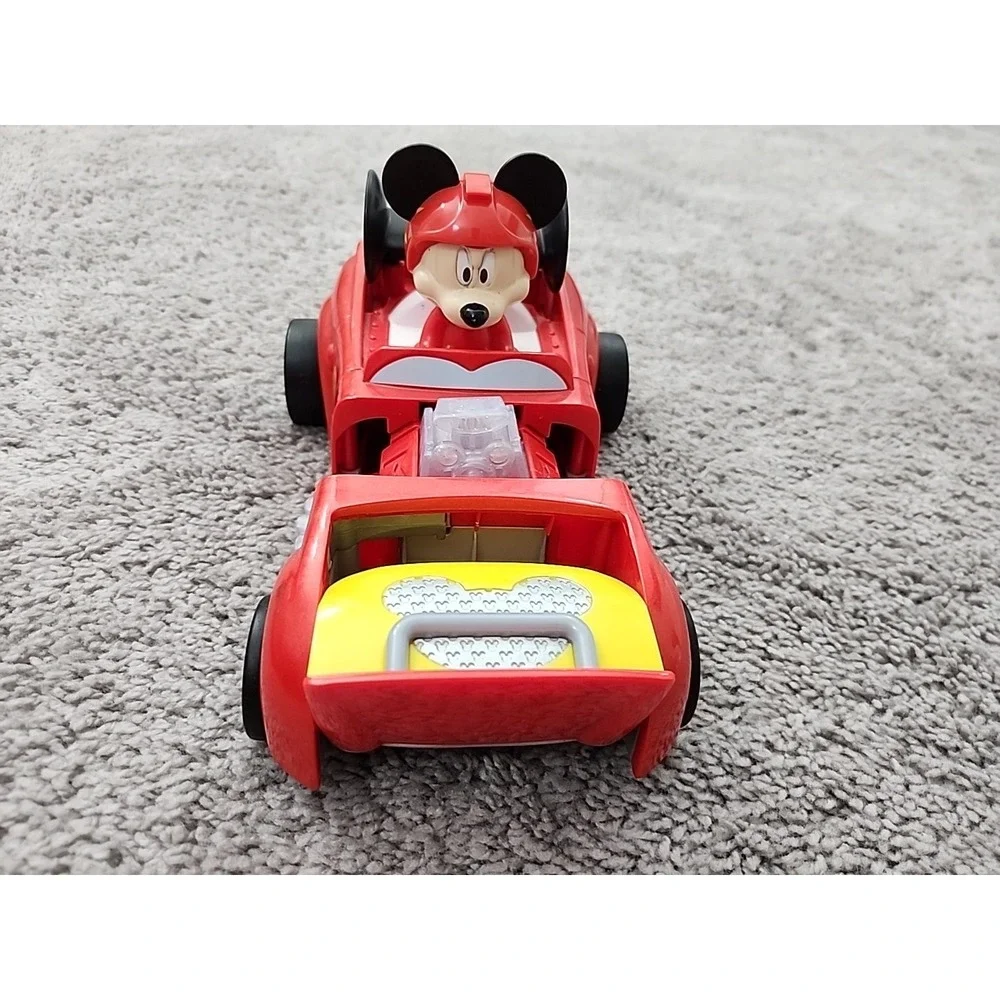 Disney Mickey Mouse Hot Rod Convertible Transformable Race Car Red